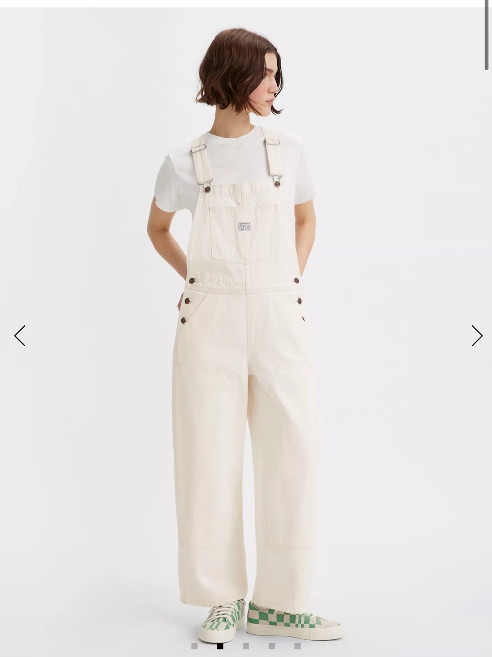 Levi’s Baggy High Waist Women’s Overalls in Barely There White